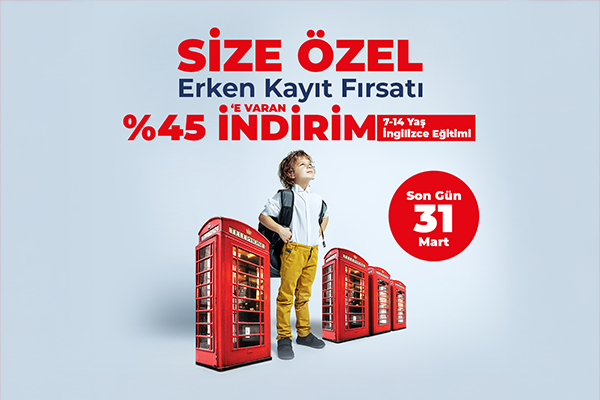 7-14 Yaş İngilizce Eğitimi Erken Kayıt Fırsatı